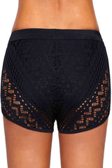 Lace Marine Shorts Combined Bikini Bottom Black Ms4118