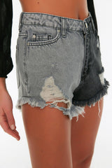 Denim Colour Block Denim 100% Cotton Shorts & Bermuda Tbess22sr0391