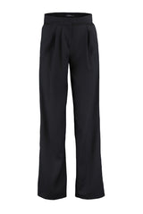 Black Wide Leg Wide Leg Pleated Woven Pants Twoss19wx0017