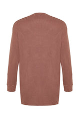 Dusty Rose Openwork And Tassel Detailed Tiko Thessaloniki Knit Sweater Tctaw24ak00150