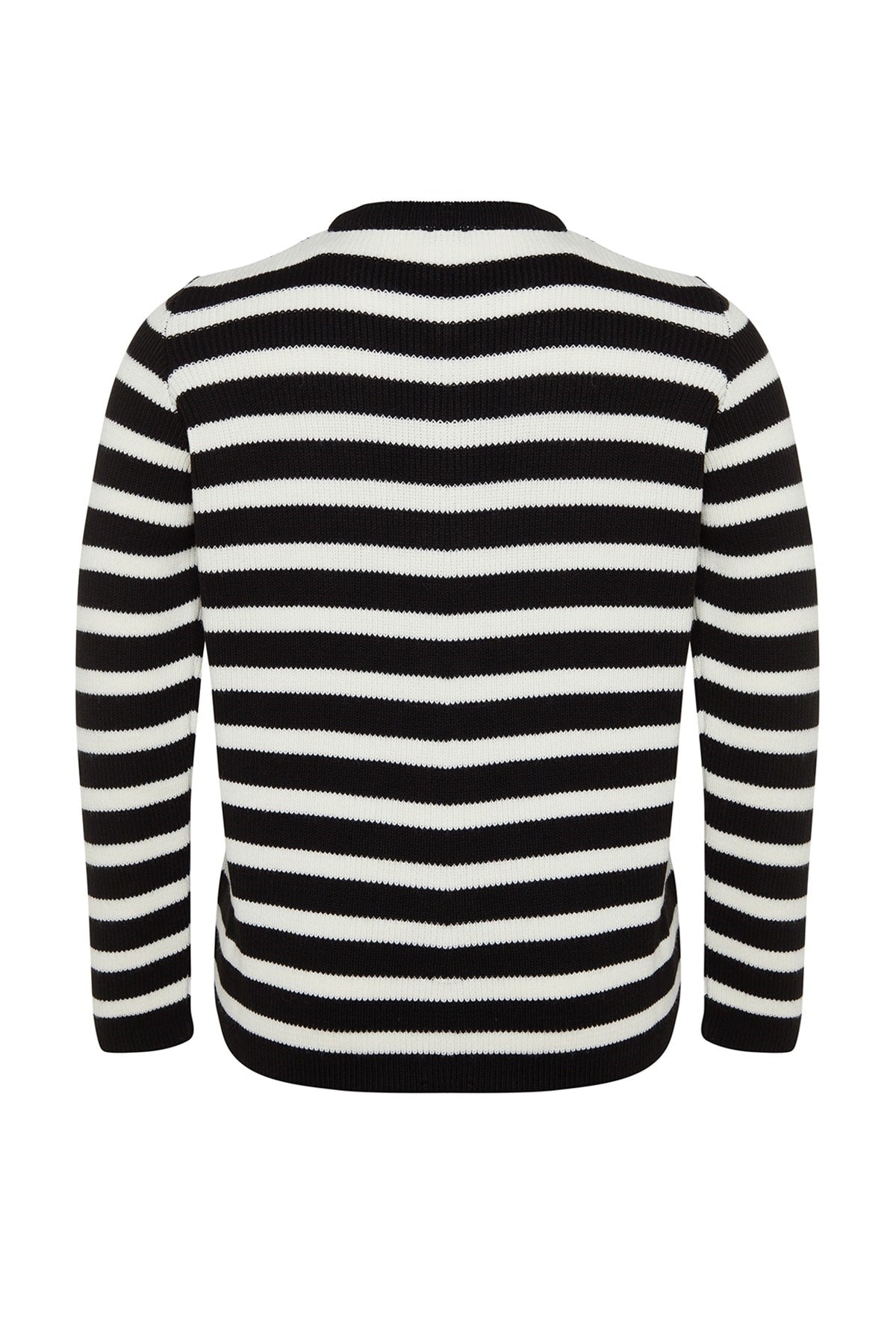 Black Striped Knitwear Cardigan Tbbaw24av00011