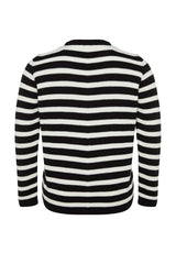 Black Striped Knitwear Cardigan Tbbaw24av00011