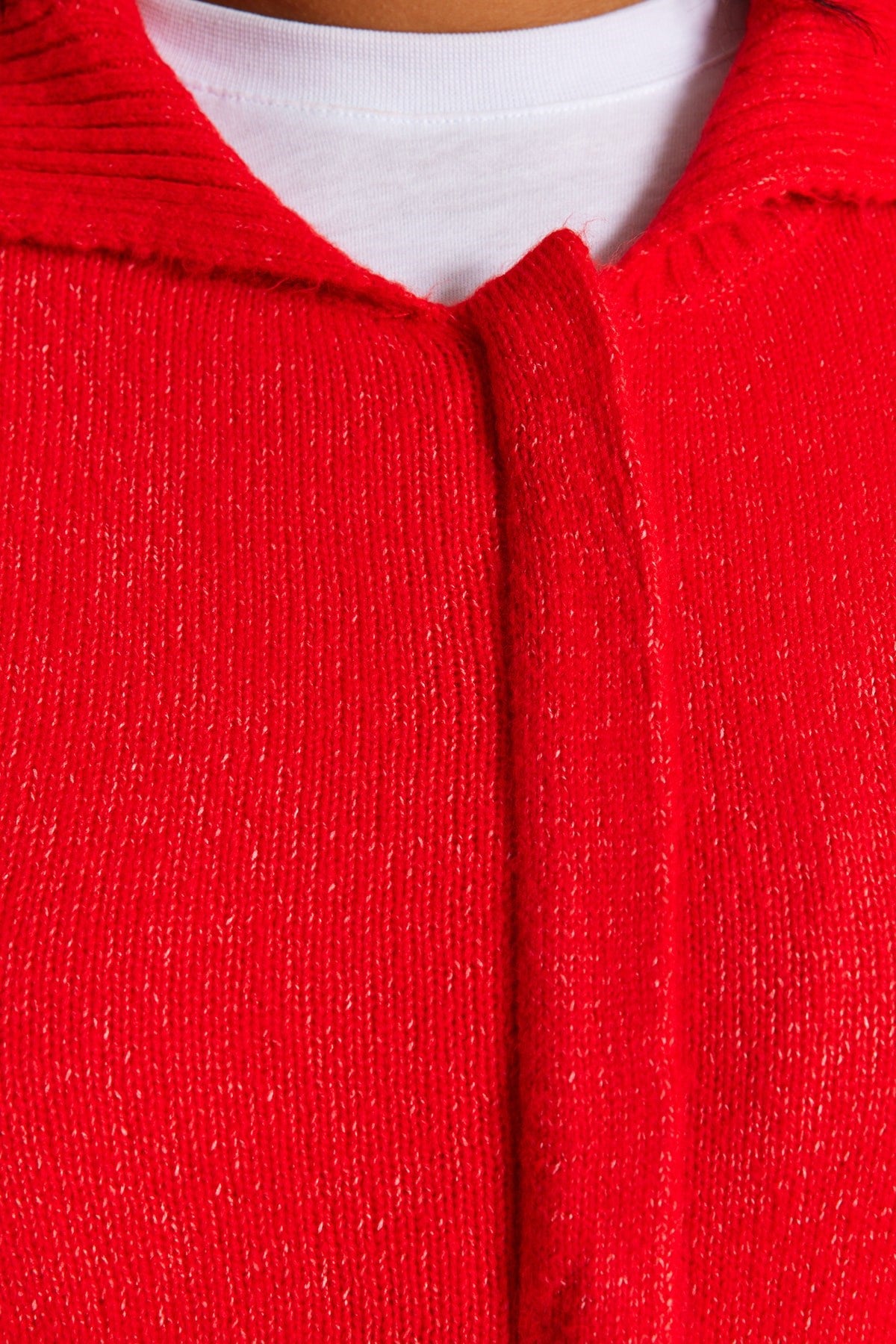 Red Zipper Knit Cardigan Tbbaw24av00001