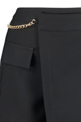 Black Chain Double-breasted Woven Shorts Skirt Twoaw23sr00067