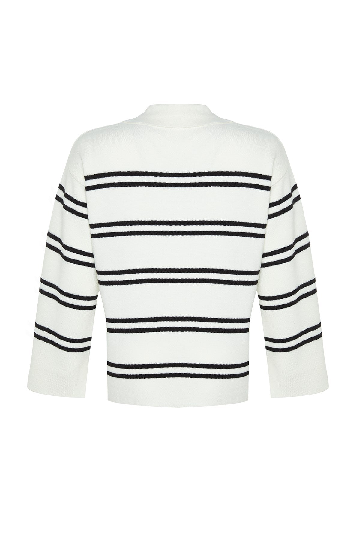 Navy Blue Striped Knitwear Sweater Tbbaw24an00013