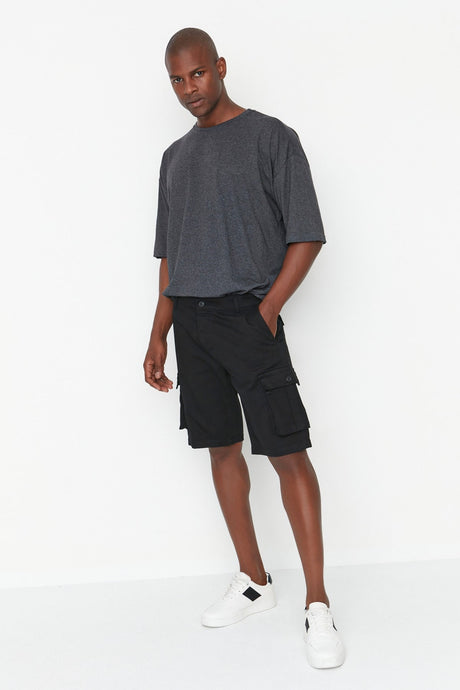 Black Mens Cargo Pocket Shorts & Bermuda Tmnss20sr0177