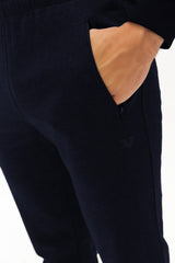 Men's Dark Navy Pocket Casual And Sports Solid Color Sweatpants 0492 Tb22ml05w0492-1