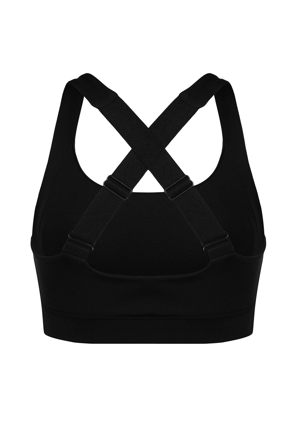 Black Adjustable Straps Extra Supported/styling Sports Bra Thmaw24ss00021