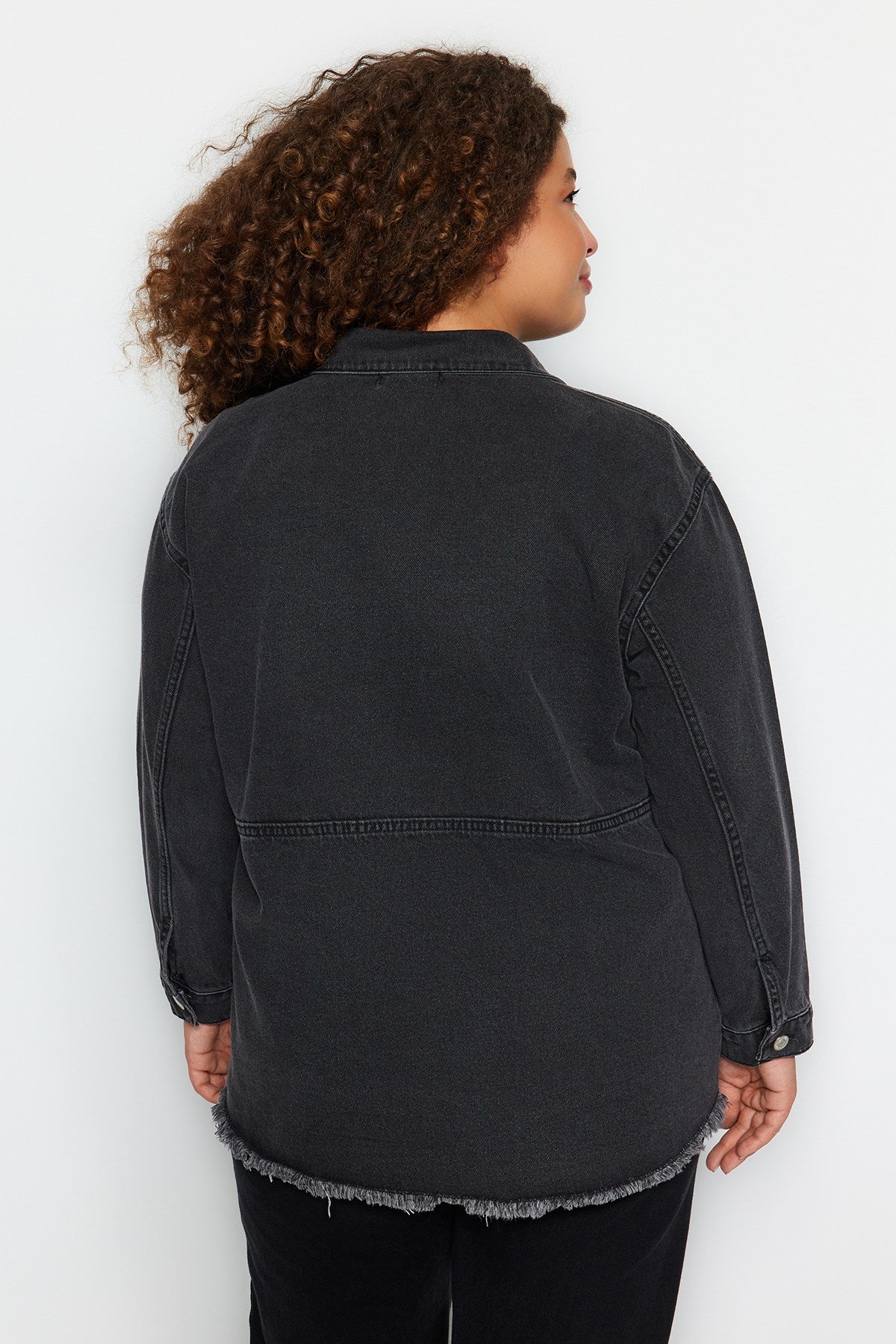 Anthracite Oversize Denim Jacket Tbbaw24ag00022