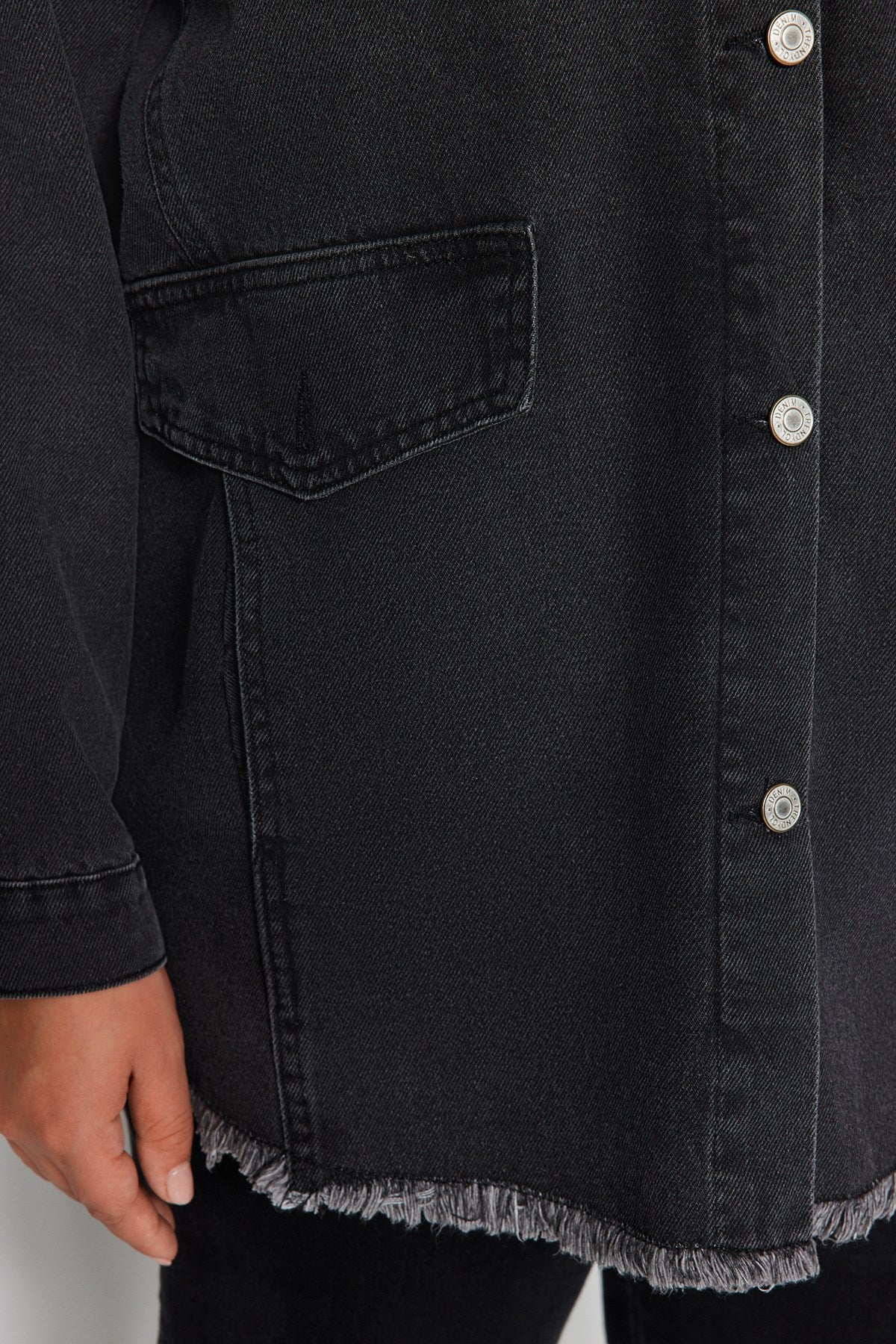 Anthracite Oversize Denim Jacket Tbbaw24ag00022