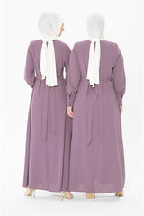 Miss Button Detailed Lilac Burkini Dress 5183 T20el3m5183