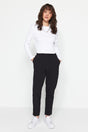 Black Pocket Detailed Waist Elastic Woven Pants Tctss23tp00008