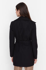 Black Fitted Belted Woolen Cashmere Coat Twoaw20kb0032