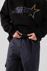 Navy Blue Cargo Pants With Stopper Buckle Flaw-062-002-073