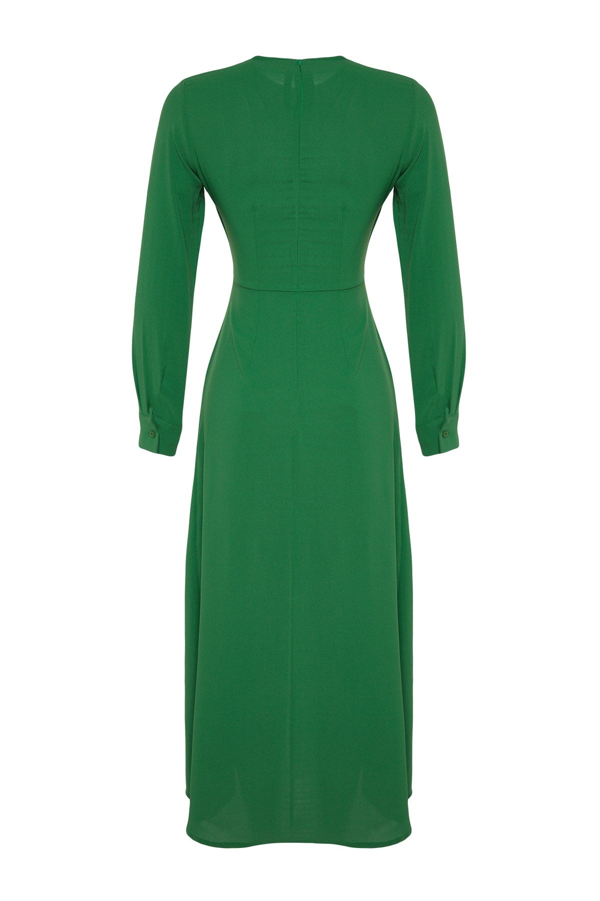 Green Accessory Detailed Aerobin Woven Dress Tctaw24eb00067