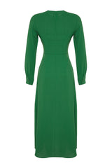 Green Accessory Detailed Aerobin Woven Dress Tctaw24eb00067