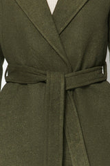 Long Woolen Cashmere Coat With Black Belt Twoaw20kb0033