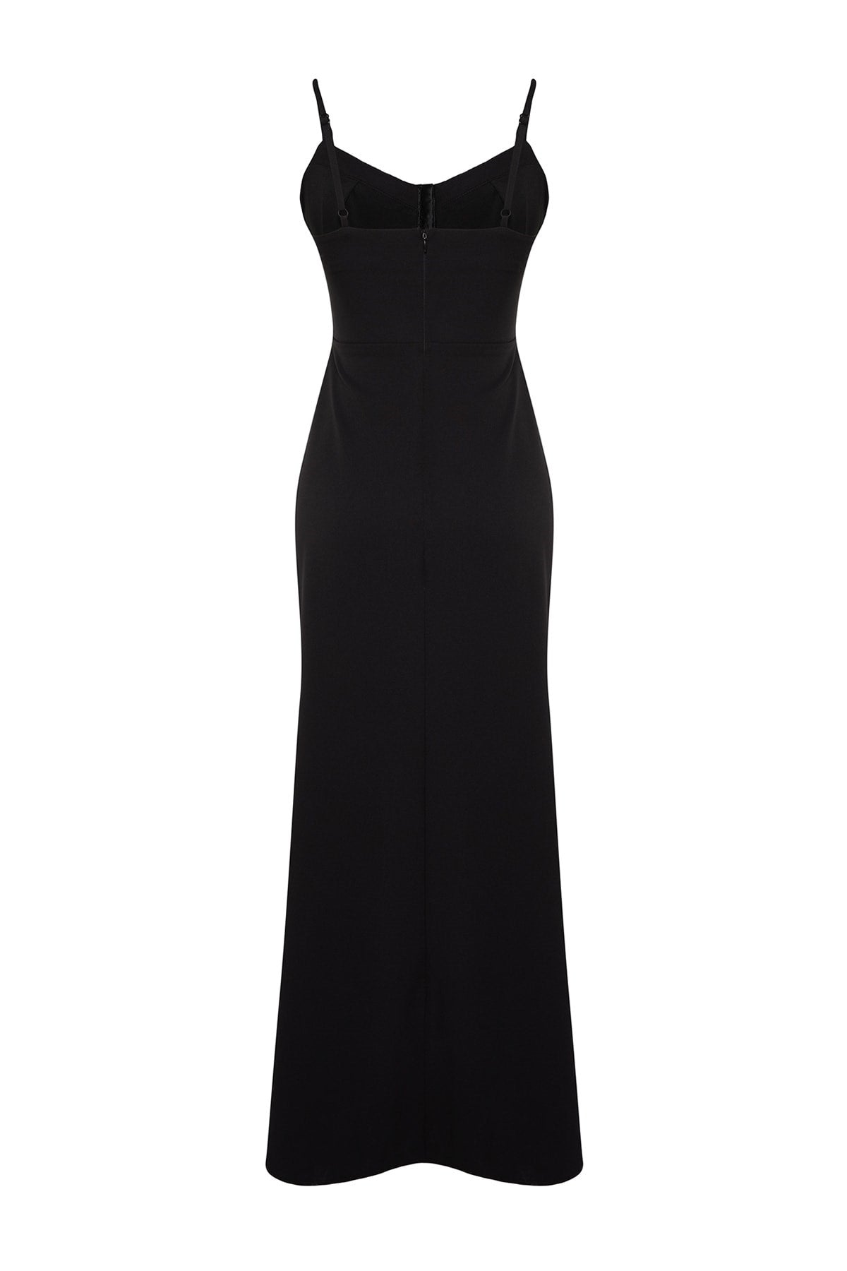 Black Lined Woven Gown Long Night Evening Dress Tprss23ae00155