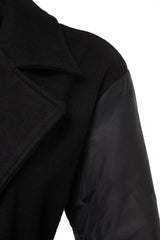 Black Lined Cashmere Coat Tctaw24ab00034