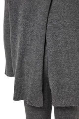 Anthracite Slit Detailed Knitwear Bottom Top Suit Tbbaw24cp00005