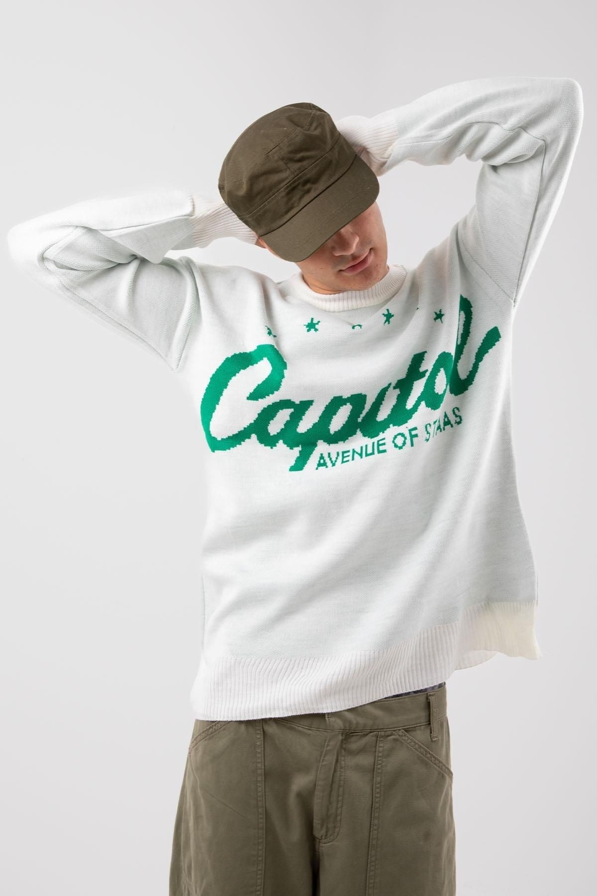 Capítol Stars Stitched Green Knitwear Sweater Flaw-097-007-003