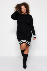 Black Line Detailed Knitwear Dress Tbbaw24ah00019