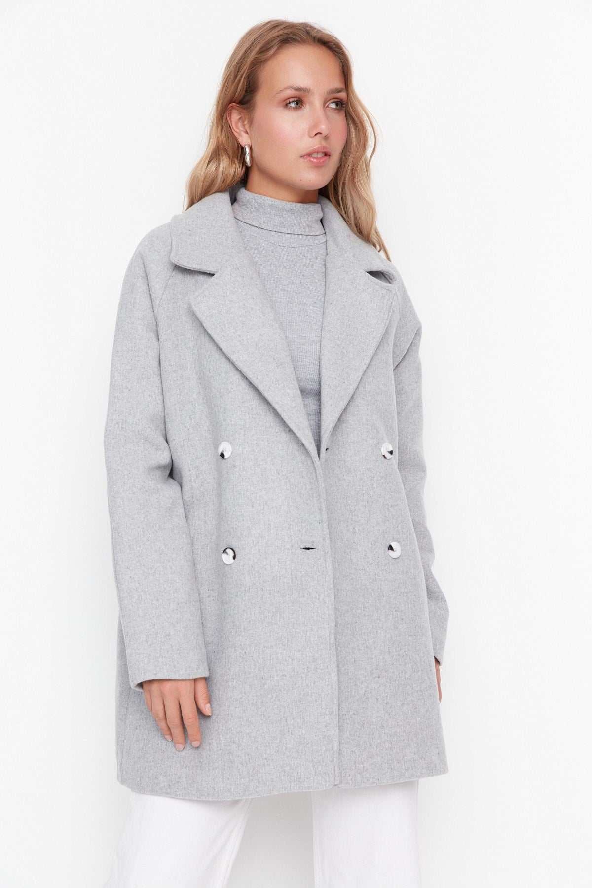 Stone Buttoned Coat Twoaw21kb0017