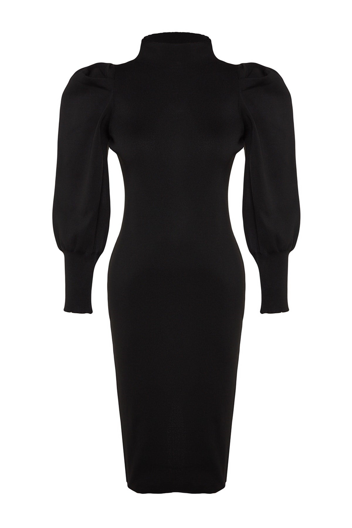 Black Sleeve Detailed Knitwear Dress Tbbaw24ah00000