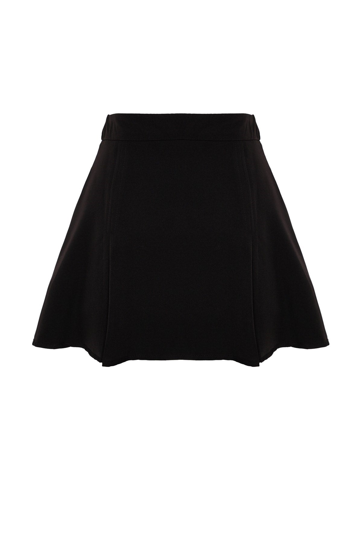 Black Woven Pleated Detailed Shorts Skirt Twoaw24sr00000