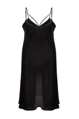 Black Lace Satin Look Nightgown Tbbaw24ch00002