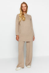 Mink Button Detailed Knitwear Bottom Top Suit Tctaw24us00042