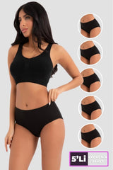 (10pcs) High Waist Classic Side Thick Brief Women Panties 2056 Alm2056-10