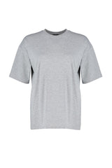 Grey Melange Premium Oversize/wide Pattern Crew Neck Knitted T-shirt Twoss23ts00040