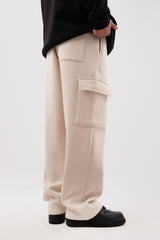 Beige Sweatpants With Cargo Pockets Flaw-200-004-001