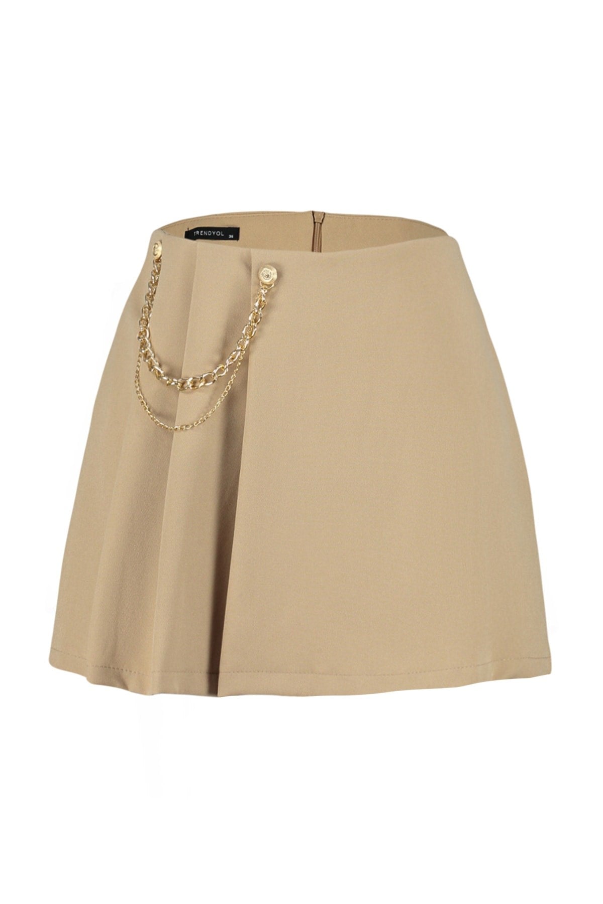 Black Chain And Pile Detailed Woven Shorts Skirt Twoaw23sr00041