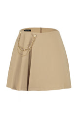 Black Chain And Pile Detailed Woven Shorts Skirt Twoaw23sr00041