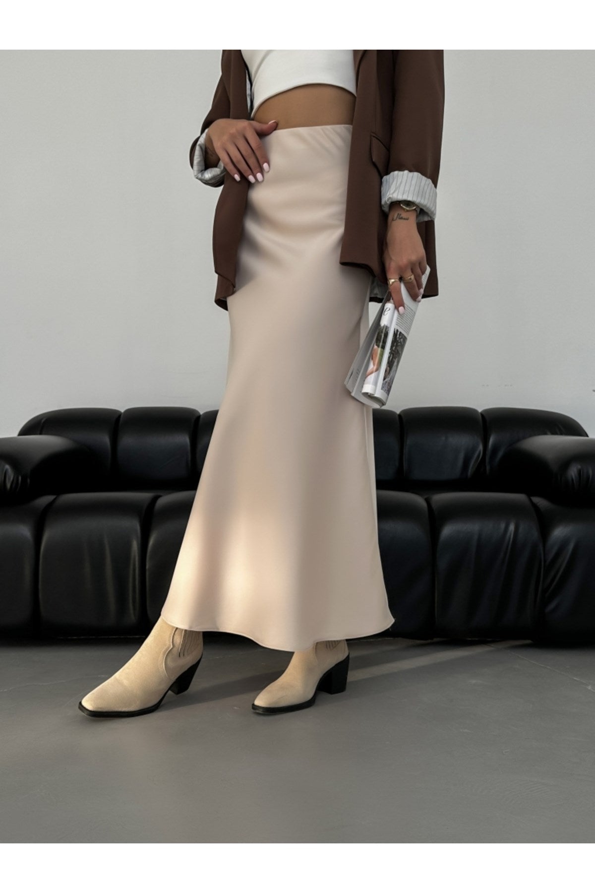 Stone Long Satin Skirt Tycwjdjj9n169718120230463