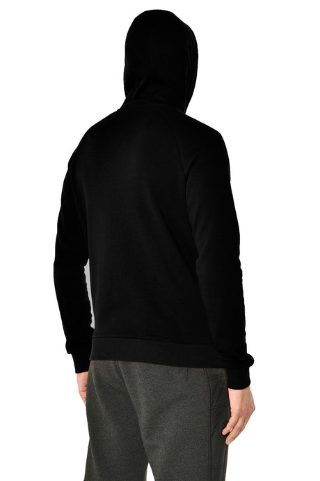 Mens Black Hooded Zipper Kangaroo Pocket Sweatshirt 9336 Tyc00229494398