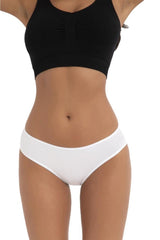 (10pcs) Compact Combed Cotton Elastane High Waist Classic Slip Bikini Women Panties 2057 Alm2057-10