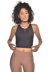 Black Women's Crew Neck Booster Backed Sports And Daily Backed Crop Top Body Bra 9209 Tb20wf16w9209-