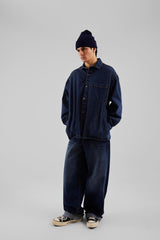 Dark Blue Denim Jacket With Stitching Detail With Front Pocket Flaw-134-022-001