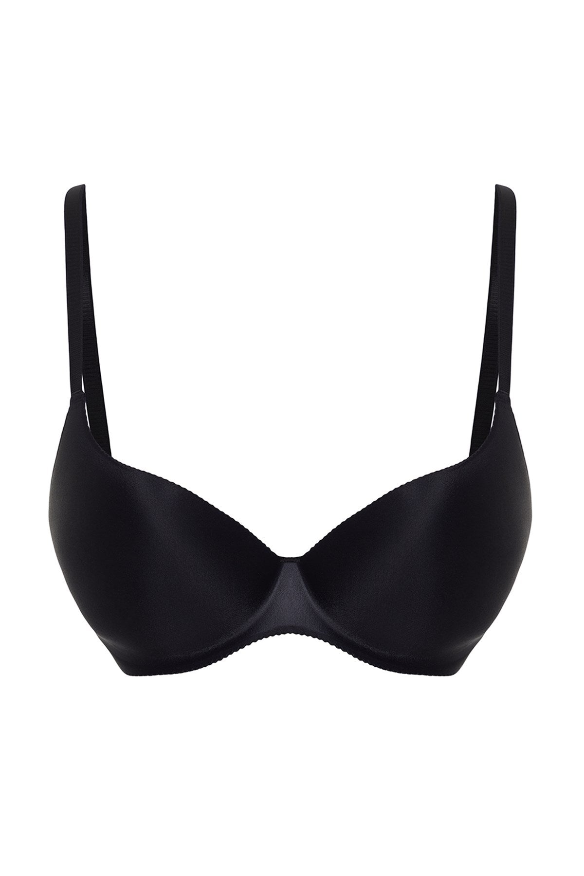 Black Polyamide Coated Tshirt Bra Thmaw24su00036