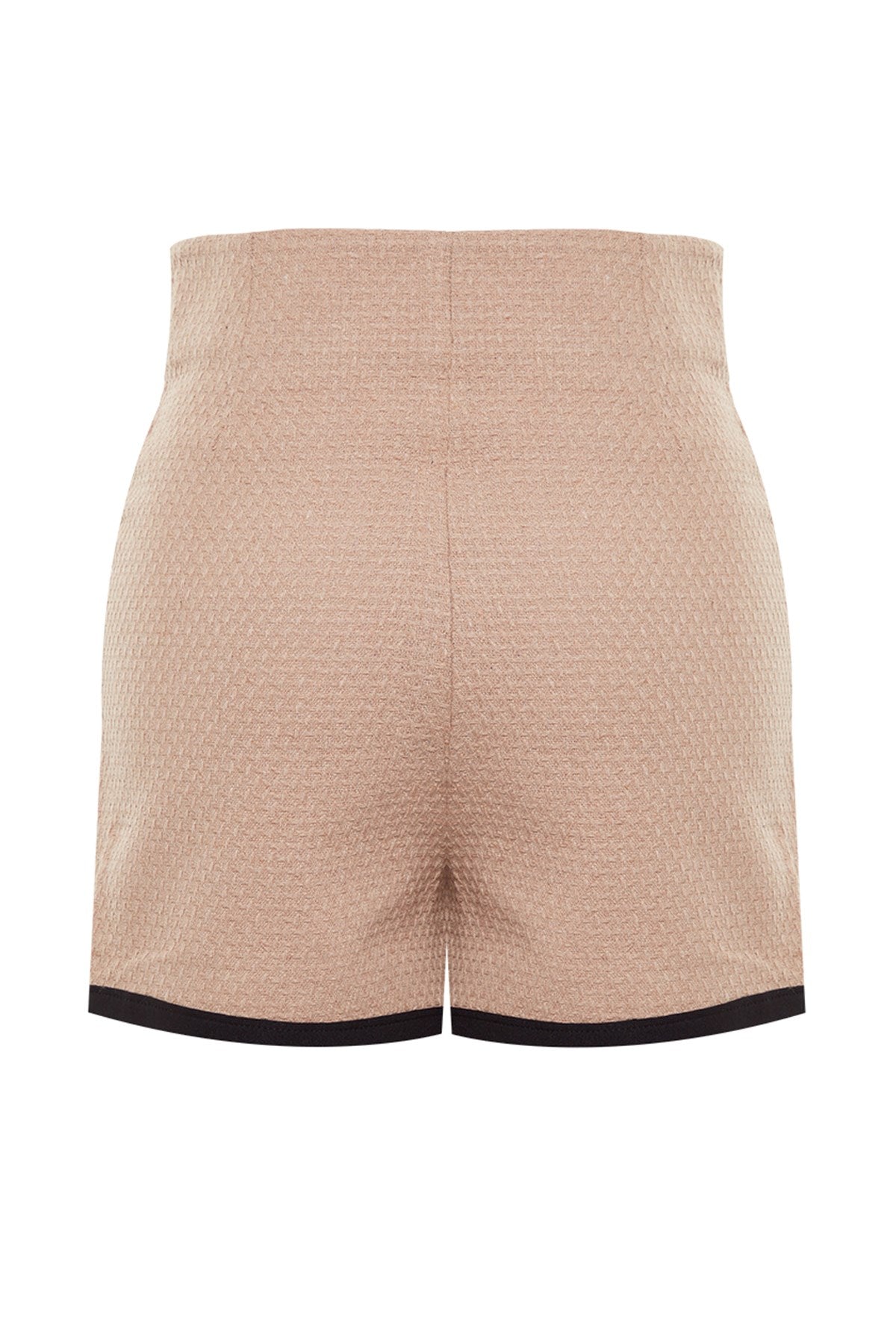 Beige Stripe Detailed Tweed Woven Shorts Skirt Twoaw24sr00058