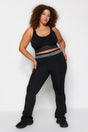 Black Spanish Leg Knitted Waist Detailed Sweatpants Tbbss22ea0055