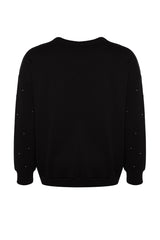 Black Thick Staple Detailed Knitted Sweatshirt Tbbaw24sw00000