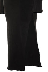 Black Fake Knitwear Body Fitting Polo Neck Maxi Ribbed Stretch Knit Dresswoaw23el00164