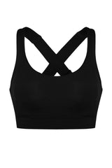 Black Adjustable Straps Extra Supported/styling Sports Bra Thmaw24ss00021