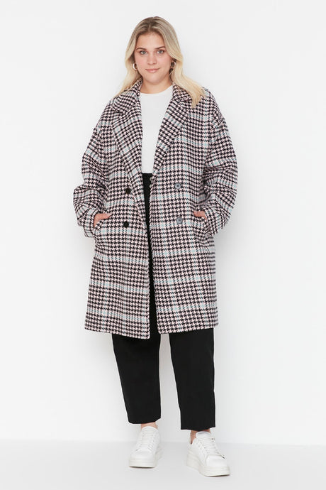 Multicolor Button And Pocket Detailed Oversize Cashmere Coat Tbbaw23dd00001