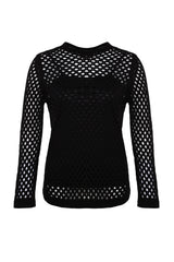 Black Open/perforated Knitwear Sweater Tbbaw24an00092