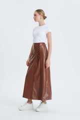 Black Linea Leather Skirt Lnadretk